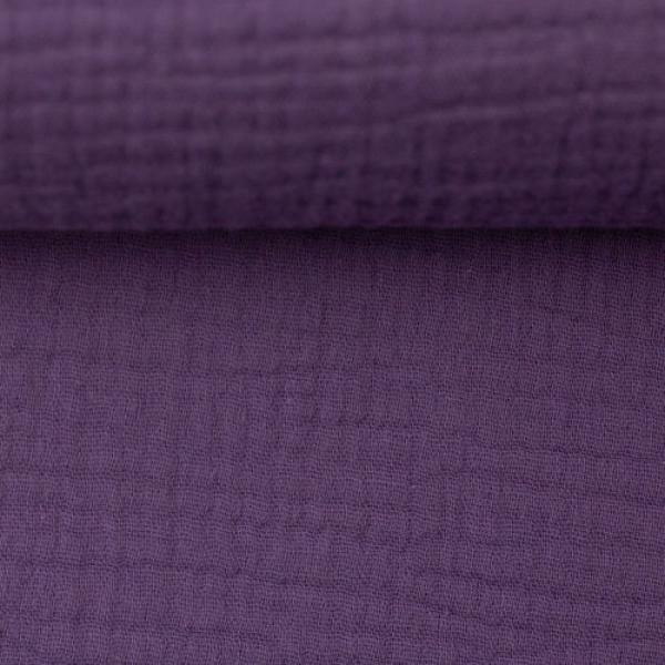 Musselin - Double Gauze -  Jenke Uni Lila by Swafing